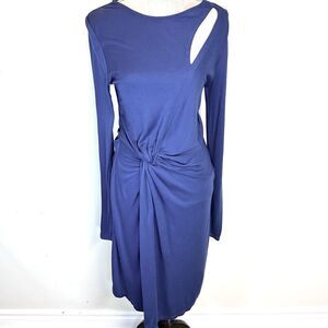 Halston Heritage Blue Long Sleeve Dress